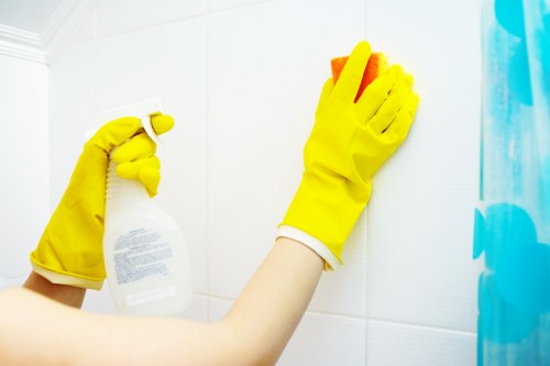 Happy family in a clean, organized home